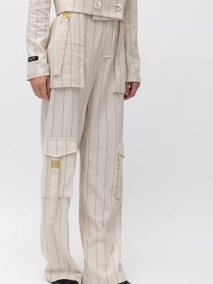 Anjali cargo pants beige stripes MALLORY