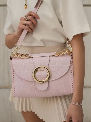 Canto al sol light pink gold bag INDIVIDUAL ART LEATHER