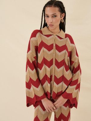 Cardigan red S0060 COMBOS KNITWEAR