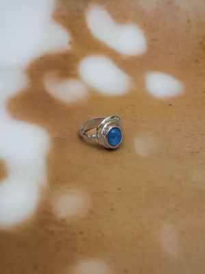 Δαχτυλίδι Curl blue ring ασήμι 925 NASILIA