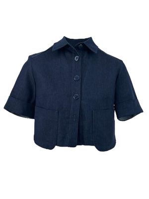 Denim crop shirt blue FW23.W04.06.01 CKONTOVA
