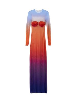 Dress mesh orange rainbow DF23-111 MILKWHITE