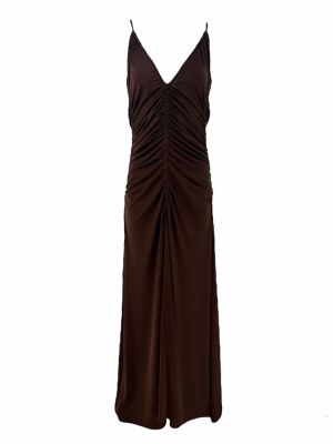 Dress with ruffles brown SS24.W58.42.01 SS24.W58.42.01 CKONTOVA