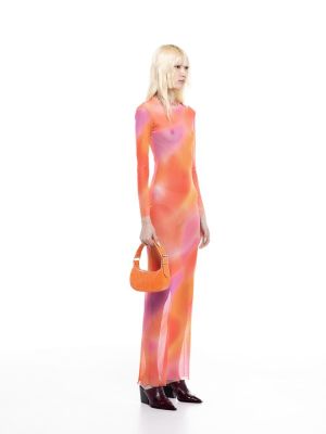 Dress mesh maxi sunrise orange DS23-120 MILKWHITE
