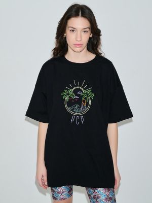 Graphic embroidery palm babes t-shirt PCP CLOTHING