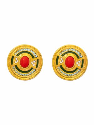 Knossos clips earrings 24k gold plated KALEIDO