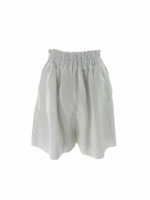 Linen shorts white SS24.W11.02.00 CKONTOVA