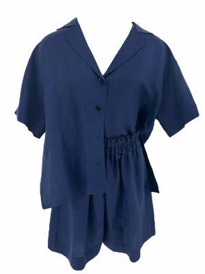 Linen shortsleeve shirt blue SS24.W10.06.00 CKONTOVA