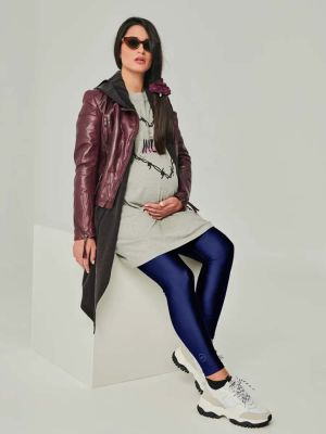 Jacqueline shiny maternity leggings dark blue PCP CLOTHING