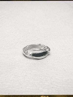 Arc stone black ring ασήμι 925 NASILIA