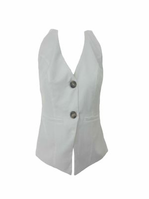 Open back vest white SS24.W26.02.01 CKONTOVA
