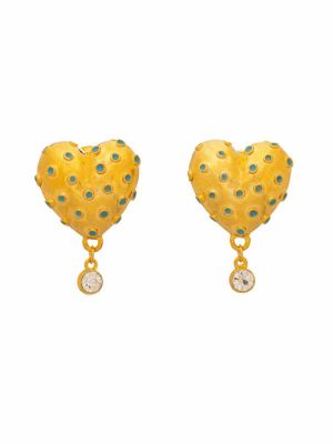 Open your heart gold clips earrings 24k gold plated KALEIDO
