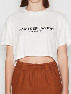 Perfect reflection white crop t-shirt NADIA RAPTI