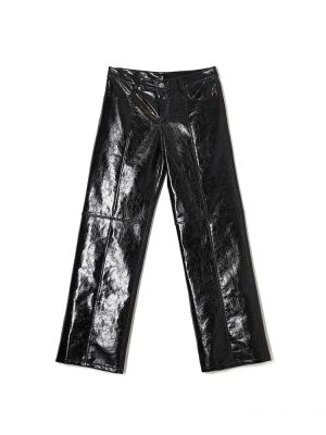 Pants faux leather off black PF23-305 MILKWHITE