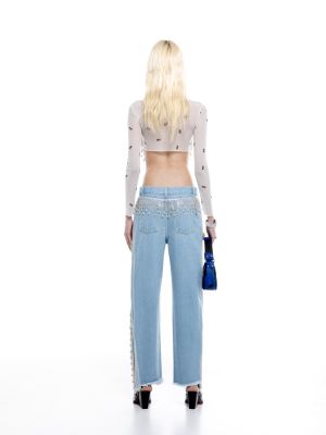 Pants jean light blue PS23-119 MILKWHITE