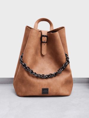 Retro chain backpack cognac ELENA ATHANASIOU