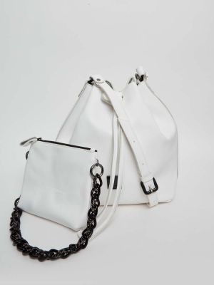 Retro chain pouch white ELENA ATHANASIOU