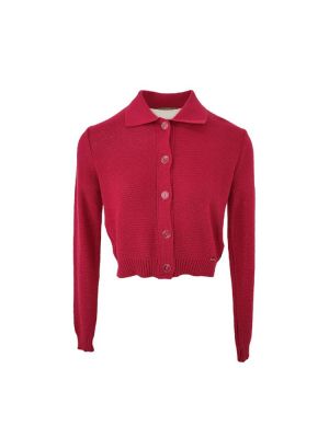 Cardigan polo red S0040 COMBOS KNITWEAR