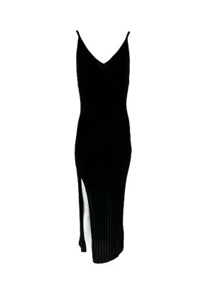 Dress maxi lurex black S0080 COMBOS KNITWEAR