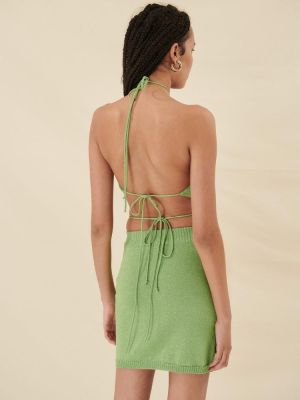 Set top skirt lurex green S0085 COMBOS KNITWEAR