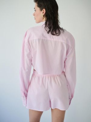 Crop shirt stripes pink S4PLSC0077 COMBOS KNITWEAR