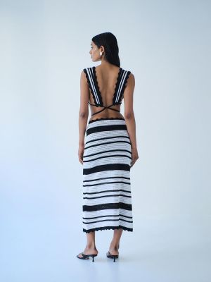 Skirt maxi stripes black S4PLSL0071 COMBOS KNITWEAR