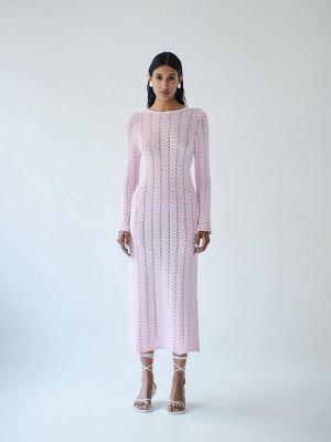 Dress maxi striped pink S4THDL0041 COMBOS KNITWEAR
