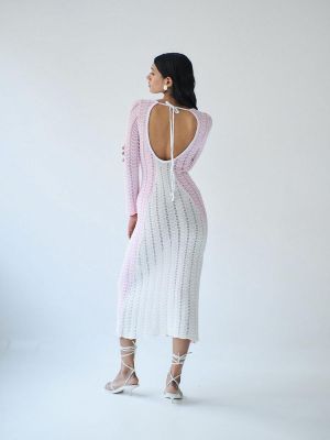 Dress maxi striped pink S4THDL0041 COMBOS KNITWEAR