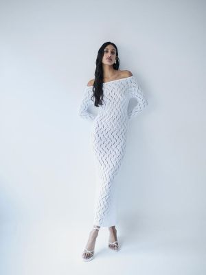 Dress maxi off should white S4THDL0042 COMBOS KNITWEAR