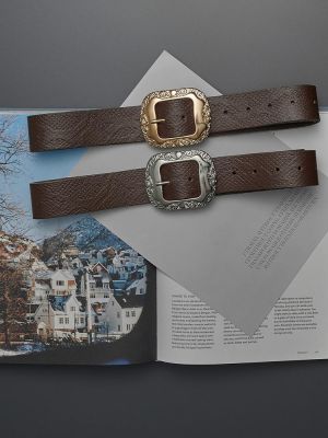 Salvation brown gold belt INDIVIDUAL ART LEATHER