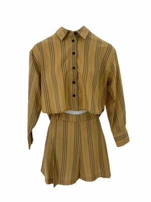 Stripe set with shorts mustard SS24.W36.63.01 CKONTOVA