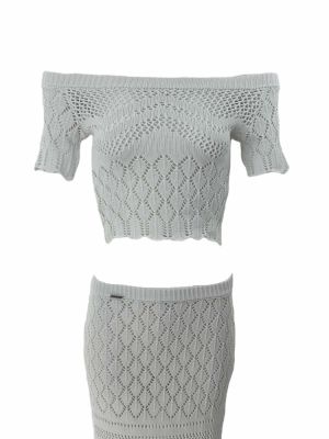 Top off shoulder white S4TSCT0007 COMBOS KNITWEAR