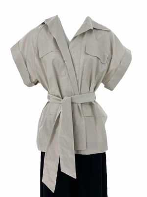 Waxed linen jacket beige SS24.W40.03.00 CKONTOVA