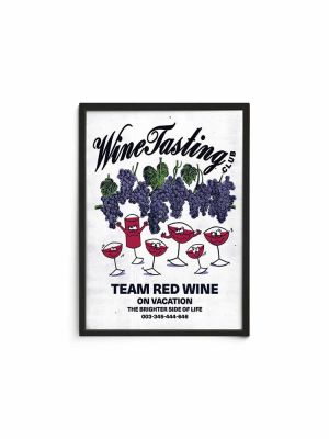 Wine tasting club team redwine multi poster ON VACATION