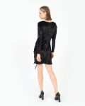Φόρεμα βελουτέ μίνι μαύρο DOCA 39815