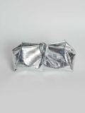 Croco lunchbag silver ELENA ATHANASIOU