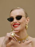 Estate gold earrings 24k gold plated KALEIDO