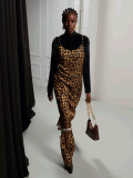 Φόρεμα Leopard dress DF21-006 MILKWHITE