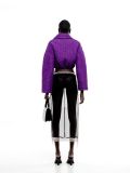 Μπουφάν purple puffer jacket JF22-119 MILKWHITE
