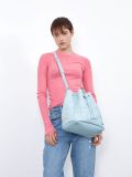 Τσάντα πουγκί Straw pouch bag baby blue ELENA ATHANASIOU