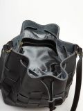 Τσάντα πουγκί Straw pouch bag black ELENA ATHANASIOU