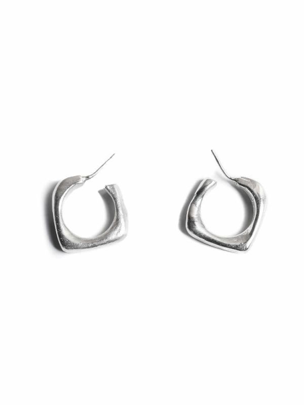 Σκουλαρίκια Square Hoop Earrings ασήμι 925 NASILIA