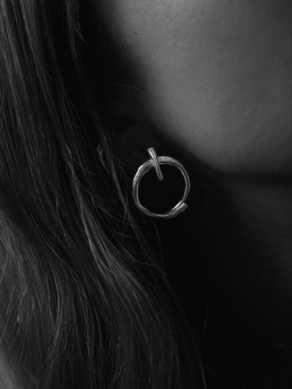 Σκουλαρίκια Circle Earrings ασήμι 925 NASILIA