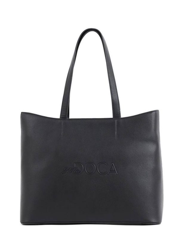 Τσάντα καθημερινή μαύρη DOCA 17530