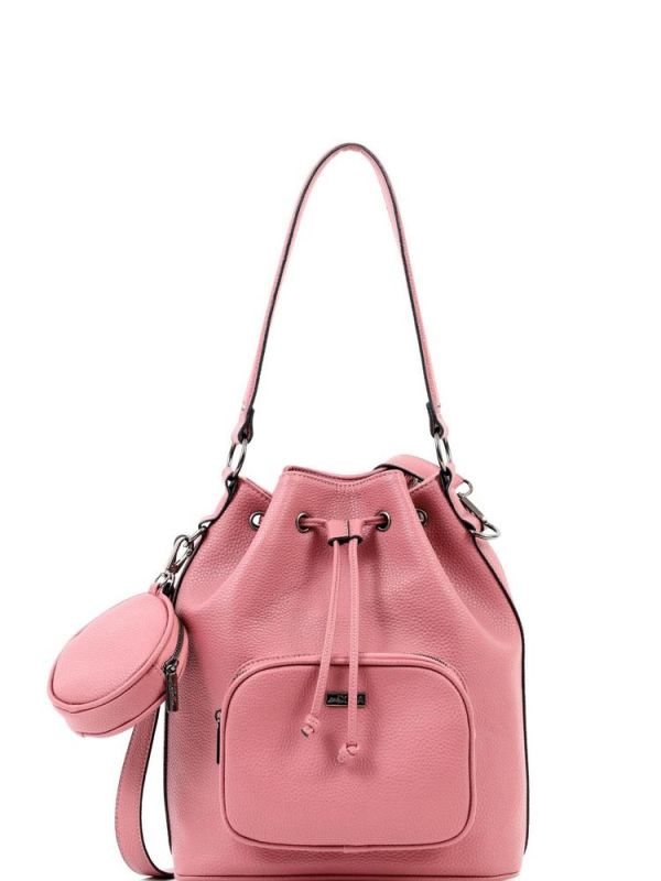 Τσάντα χιαστί ροζ DOCA 18757