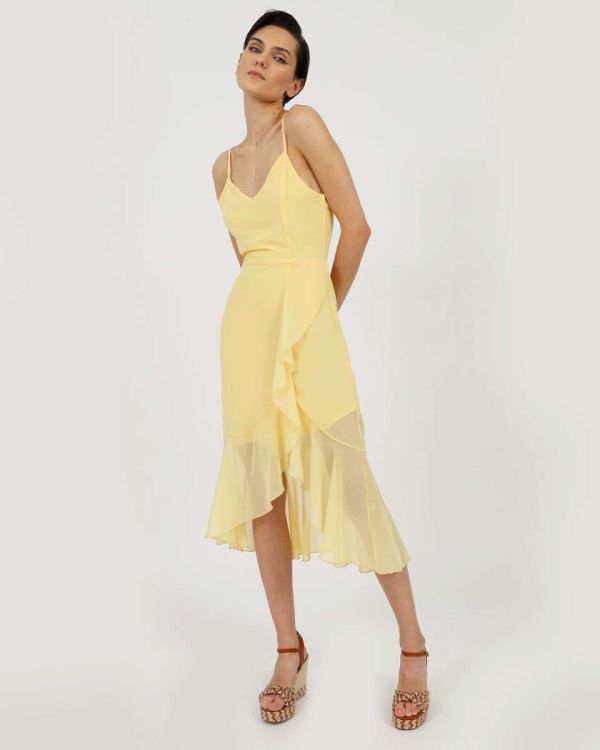 Φόρεμα μίντι κίτρινο DOCA 39631
