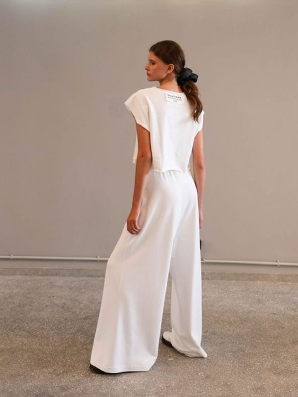 Παντελόνα φόρμα Addisson S trousers white COLLECTIVA NOIR