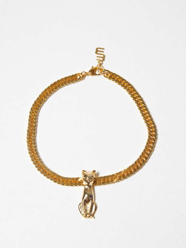 Κολιέ cat gold necklace AS22-122 MILKWHITE