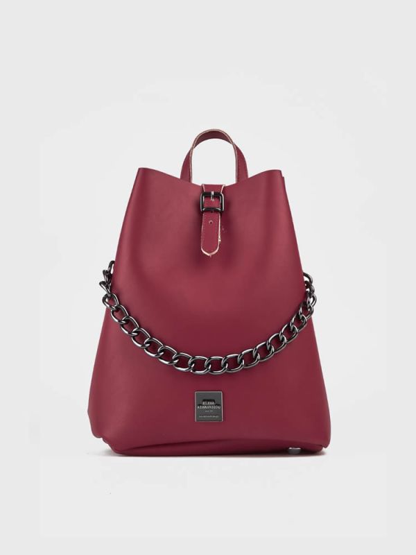 Chain backpack burgundy ELENA ATHANASIOU