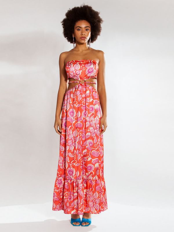 Φόρεμα Cleo Orange Floral dress MALLORY